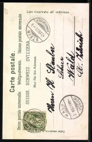 AK Stein a. Rh., Strassenpartie am Rathaus