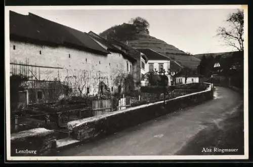 AK Lenzburg, Strassenpartie bei der alten Ringmauer