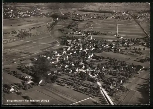 AK Hendschiken /Aargau, Ortsansicht vom Flugzeug aus gesehen