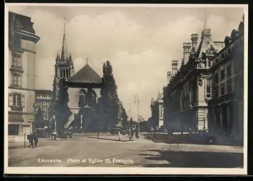AK Lausanne, Place et Eglise St. Francois