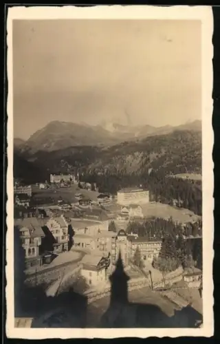AK Arosa, Ortsansicht aus der Vogelschau