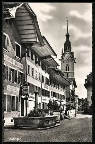 AK Zofingen, Strassenpartie mit Gasthof Raben