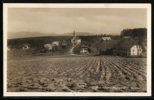 AK Glashütten /Murgenthal, Ortsansicht mit Kirche