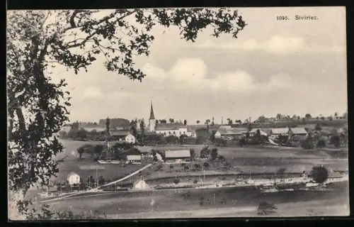 AK Siviriez, Ortsansicht mit Kirche