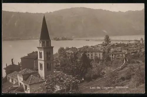 AK Bissone /Lac de Lugano, Panorama