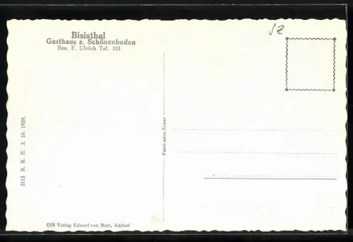 AK Bisisthal, Gasthaus zum Schönenboden