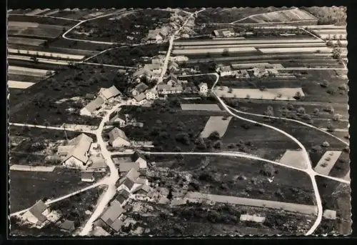 AK Oberbözberg, Ortsansicht vom Flugzeug aus