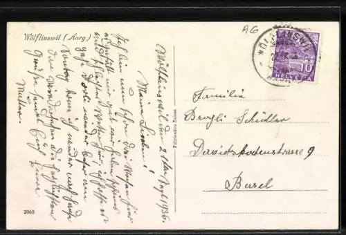AK Wölflinswil /Aarg., Ortsansicht aus der Vogelschau