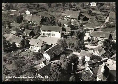 AK Uezwil bei Wohlen, Ortsansicht, Fliegeraufnahme