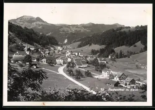 AK Fischenthal, Ortsansicht mit Kirche und Hörnli