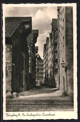 AK Königsberg i. Pr., Blick in die Laakspeicher-Querstrasse