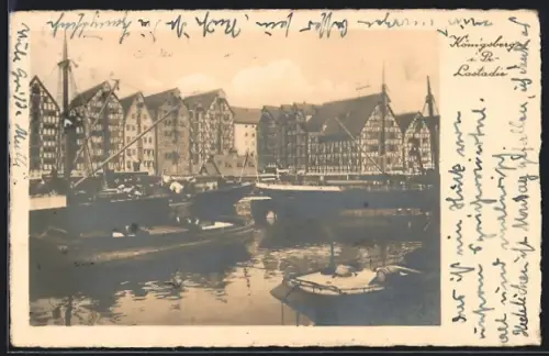 AK Königsberg i. Pr., Lastadie, Panorama