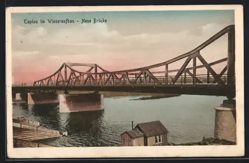 AK Tapiau, Tapiau im Wiederaufbau, Neue Brücke