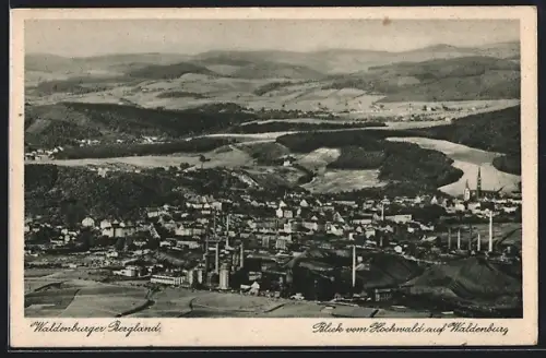 AK Waldenburg, Gesamtansicht mit Umgebung vom Hochwald aus