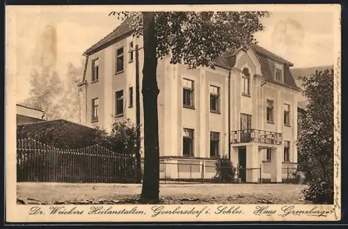 AK Görbersdorf in Schlesien, Dr. Weickers Heilanstalten, Haus Grenzberg