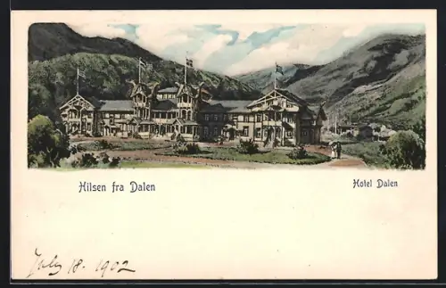 Künstler-AK Dalen, Hotel Dalen