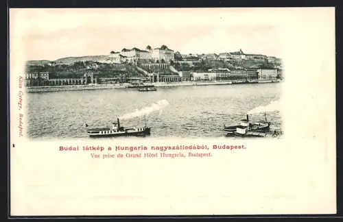 AK Budapest, Budai látkép a Hungaria nagyszállodából