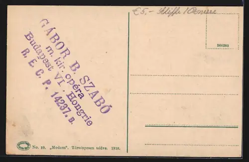 AK Budapest, Dunai látkép Erzsébet-hiddal