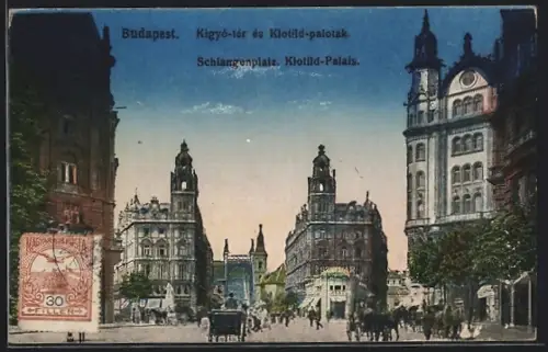 AK Budapest, Kigyo-tér és Klotild-palotak