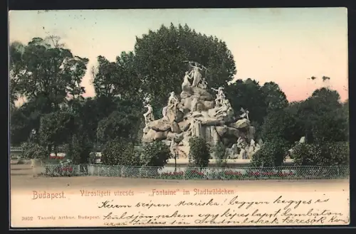 AK Budapest, Stadtwäldchen, Fontaine