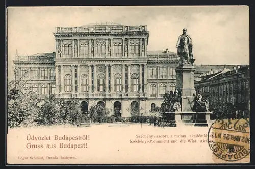 AK Budapest, Akademie der Wissenschaften mit Szechenyi-Monument