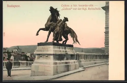 AK Budapest, Csikos vor der Kgl. Reitschule