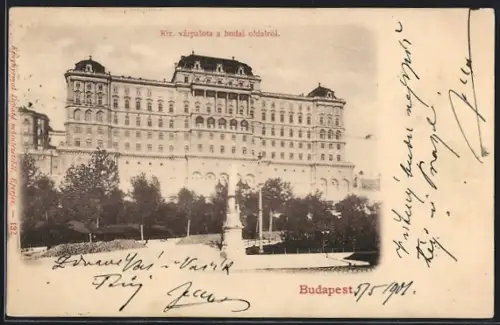AK Budapest, Kir. várpalota a budai oldaról