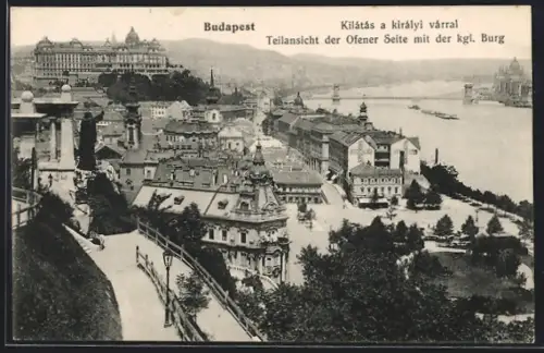 AK Budapest, Ofen mit der Kgl. Burg