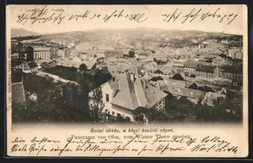 AK Budapest, Ofen vom Wiener Tor aus gesehen