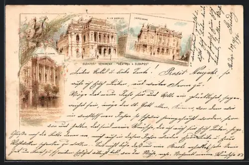 Lithographie Budapest, Szinhazak, Nepszinhaz