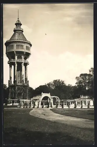 AK Budapest, Wasserturm auf der Margaretheninsel