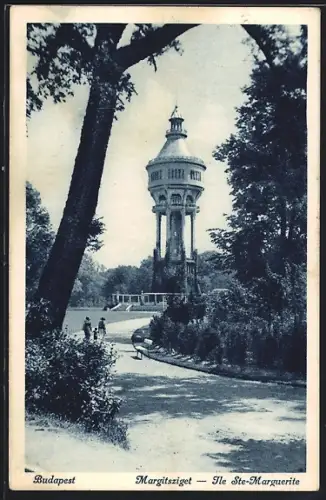 AK Budapest, Wasserturm auf der Margaretheninsel