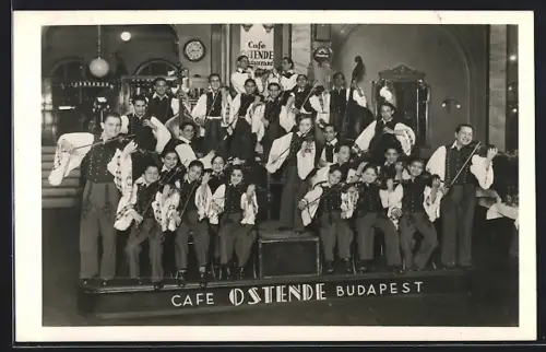 AK Budapest, Orchester vom Cafe Ostende
