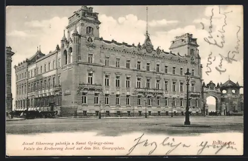 AK Budapest, Palais des Erzherzog Josef auf dem Sct. Georgsplatz