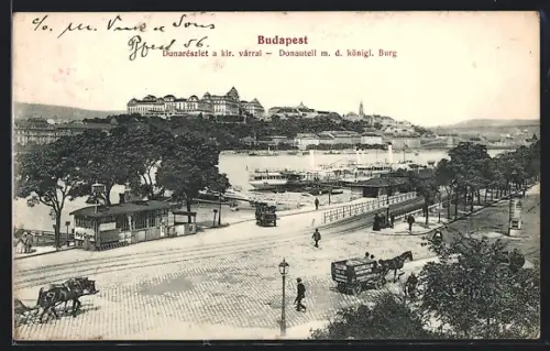 AK Budapest, Donauteil mit der königlichen Burg
