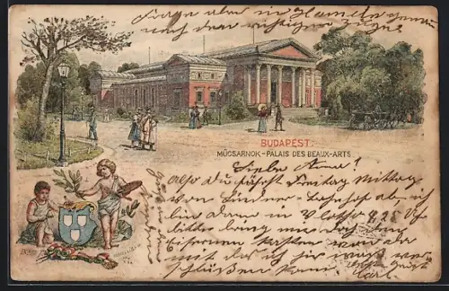 Lithographie Budapest, Palais des Beaux-Arts