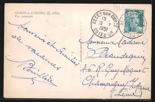 AK Gurgy-le-Chateau, Vue generale