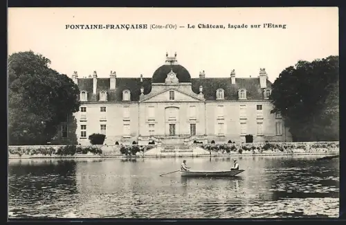 AK Fontaine-Francaise, le château, facade sur l`etang