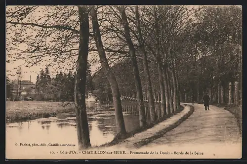 AK Chatillon-sur-Seine, Promenade de la Douix, Bords de la Seine