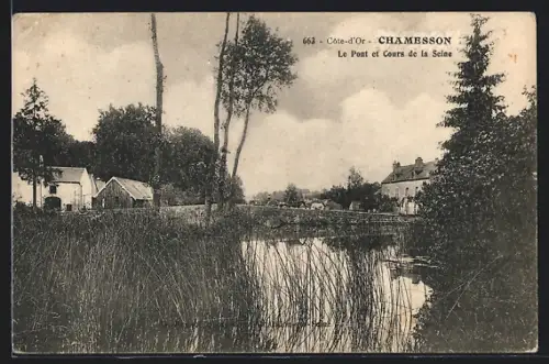 AK Chamesson /Cote-d`Or, Le Pont et Cours de la Seine