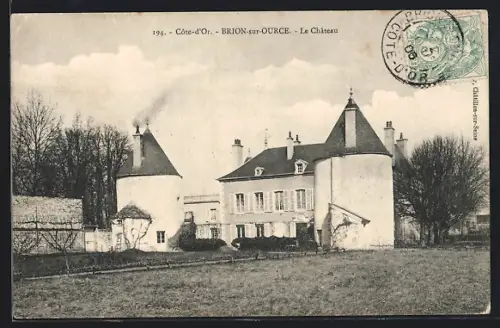 AK Brion-sur-Ource, Le Chateau, Sicht zum Schloss