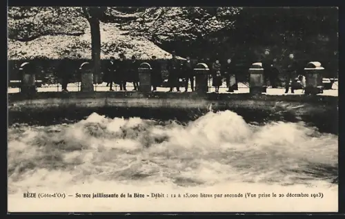 AK Bèze, Source jaillissante de la Bèze-Débit, 1913