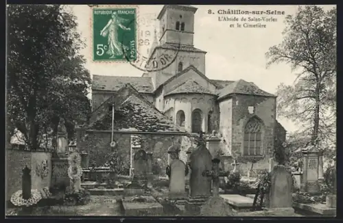 AK Chatillon-sur-Seine, L`Abside de Saint-Vorles et le Cimetière