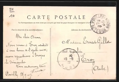 AK Pouilly-en-Auxois, Un coin de la vallé vu de la butte Saint-Pierre