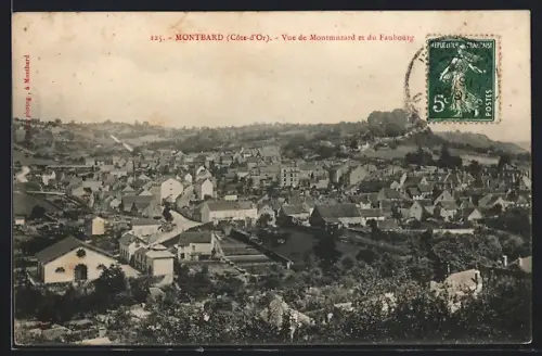 AK Montbard, Vue de Montmuzard et du Faubourg