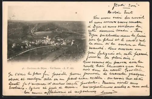 AK Val Suzon, Panorama mit Strassenpartie