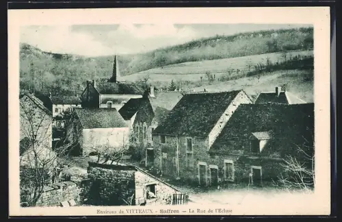 AK Saffres, La Rue de l`Ecluse, Strassenpartie