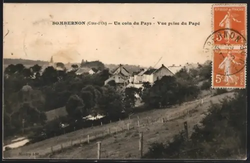 AK Sombernon /Côte-d`Or, Un coin du Pays, Vue prise du Papé