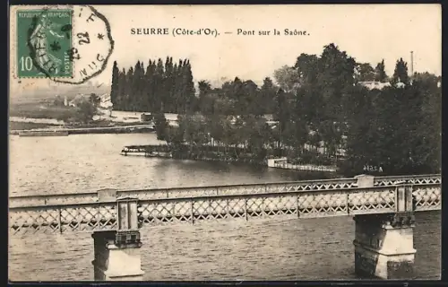 AK Seurre /Côte-d`Or, Pont sur la Saône