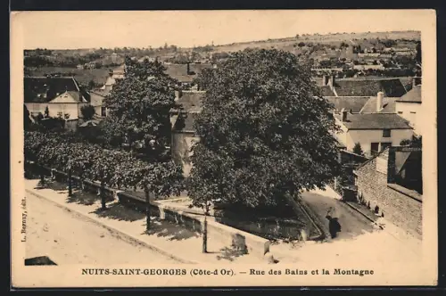AK Nuits-Saint-Georges /Côte-d`Or, Rue des Bains et la Montagne